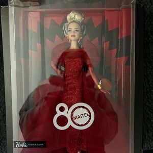 Barbie 80th Anniversary Red Gown Doll NWT